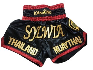 Shorts Boxe Thai Personnalisé : KNSCUST-1094 Noir